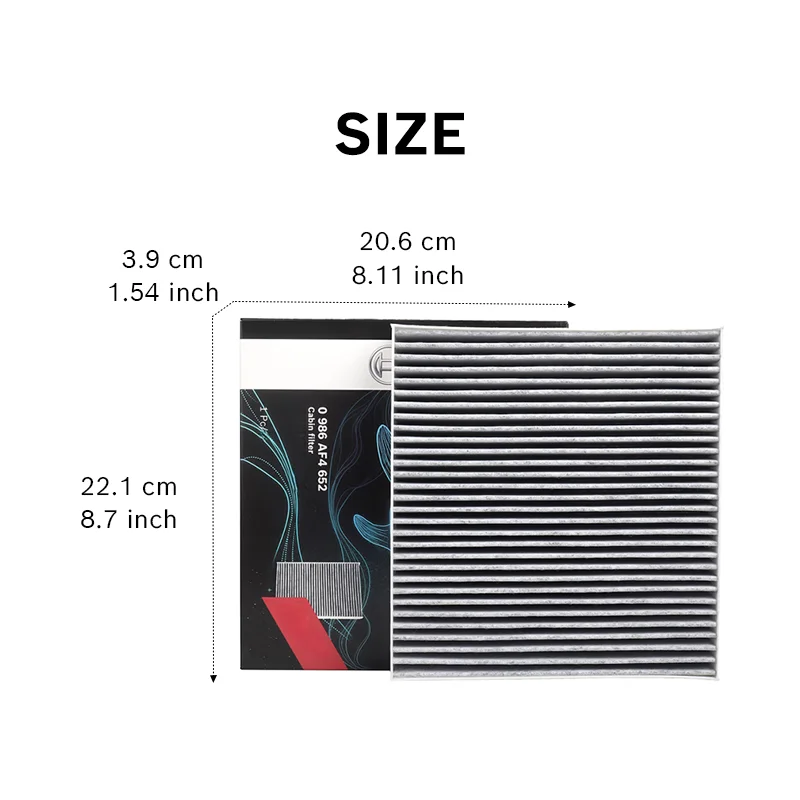 Bosch Activated Cabin Filter AF4652 Nissan Rogue/X-Trail Kicks Altima Juke Micra, For Renault Clio Captur Sandero【OE：272773151R】