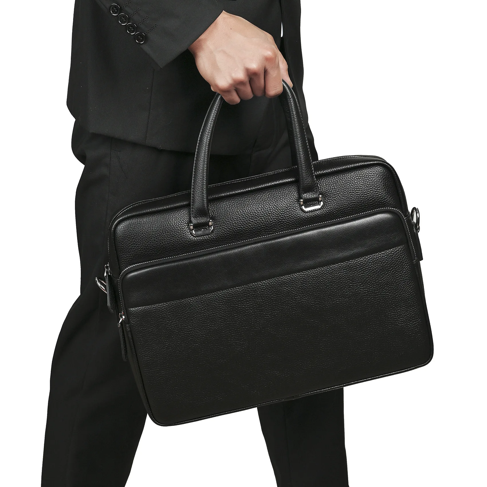 2025 جديد فاخر جلد طبيعي للرجال حقيبة متعددة الوظائف سعة كبيرة حقيبة لابتوب ركاب حقيبة يد حقيبة كتف مفردة