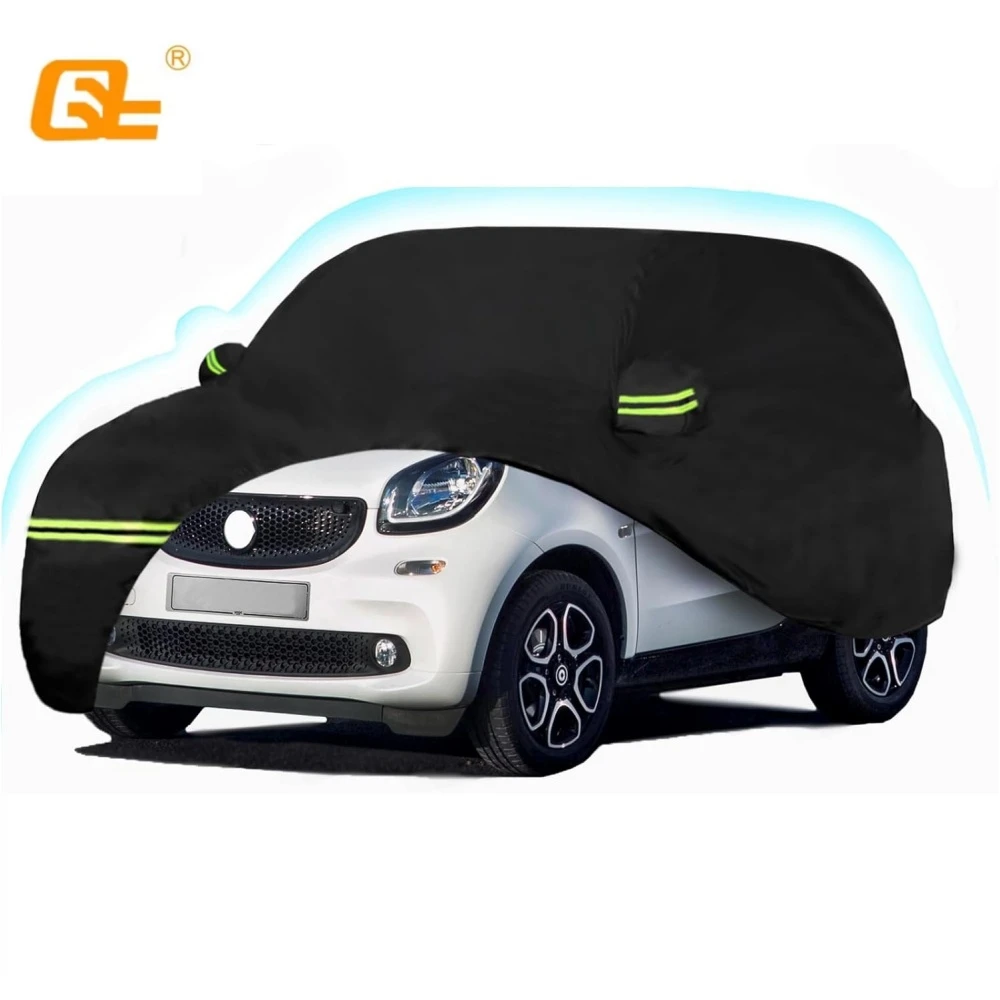 

Waterproof Car Covers For 2007-2023 Smart Fortwo W451/C453 Sun Rain UV Dust Snow Protection with Zipper Door & Windproof Bands