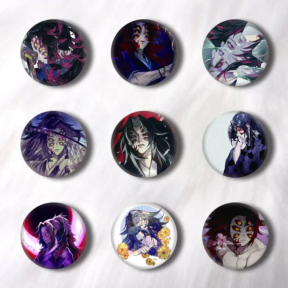 Anime Kokushibo Creative Round Button Badges Cute Pin Brooch for Backpack Clothes Lapel Jewelry Accessories Friends Gift