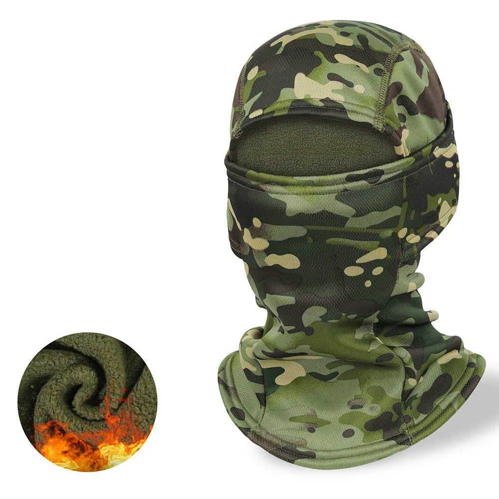 Herfst Fleece Warm Houden Bionische Camouflage Jacht Vissen Hoofddeksels Winddicht Ademend Motor- en Fietsen Hoofd Gezichtsmasker