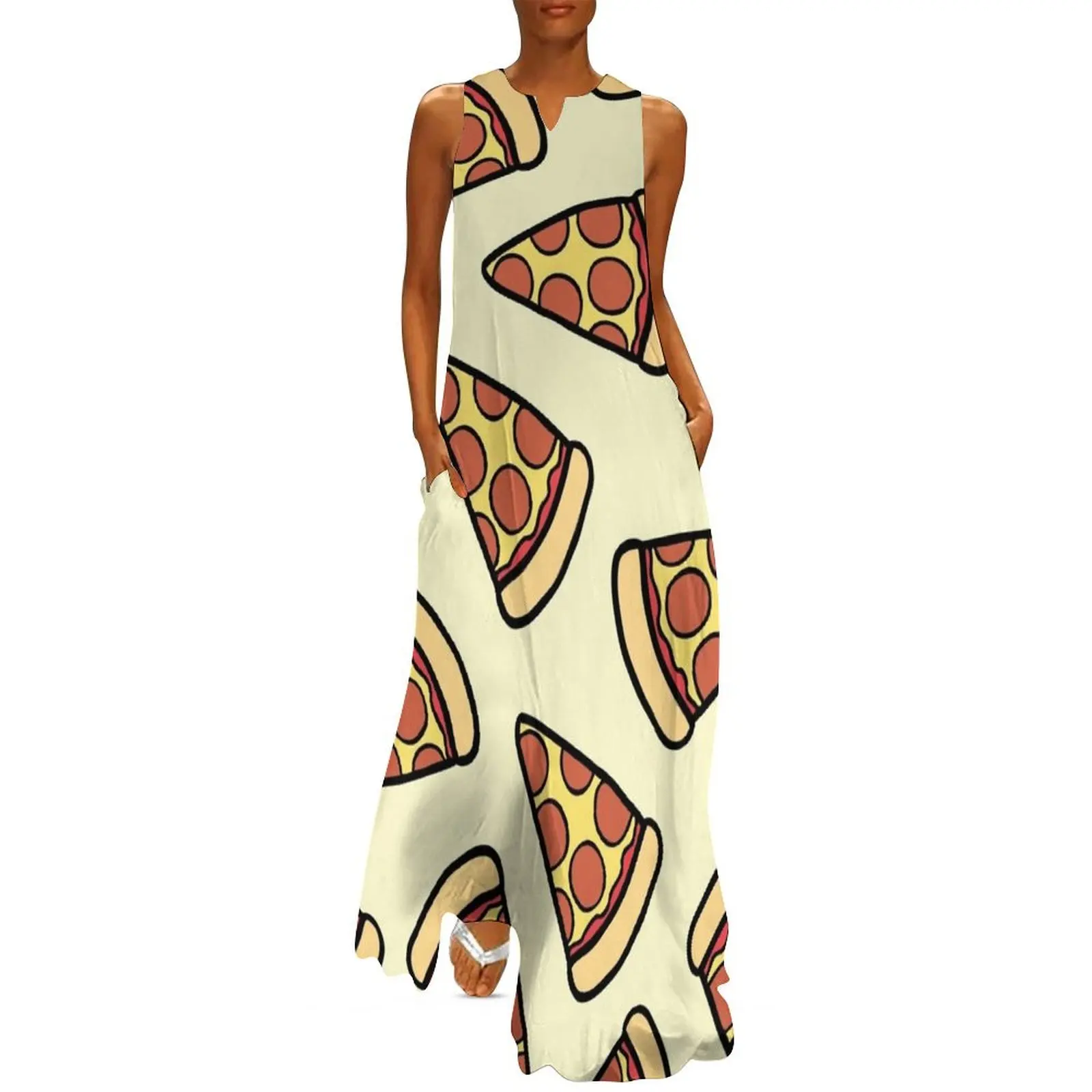 

Pepperoni Pizza Pattern Long Dress chic and elegant evening dress summer clothes Dress