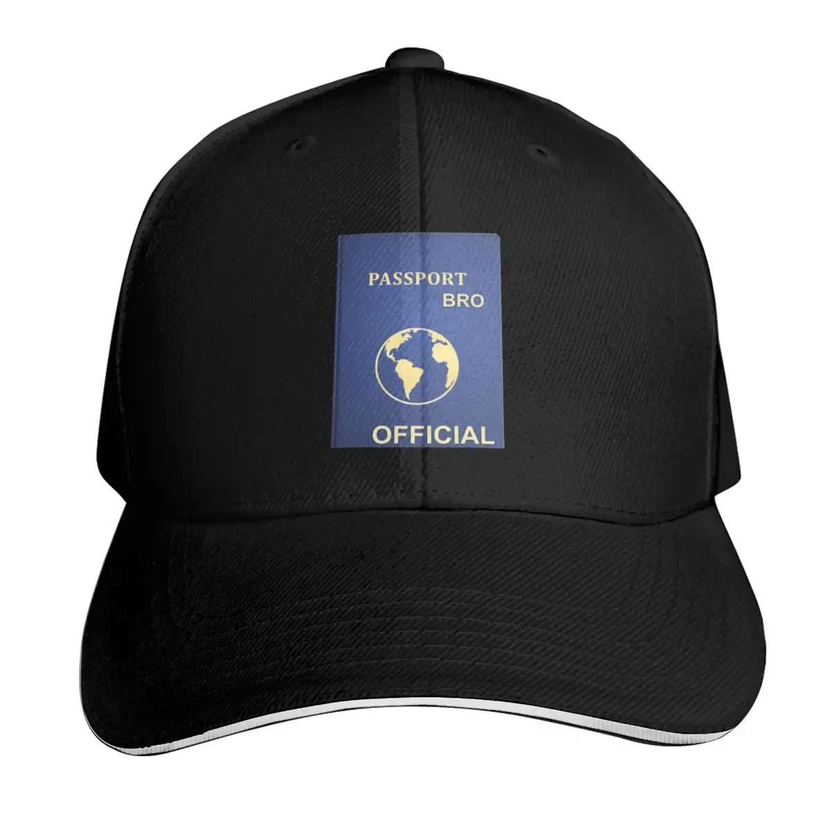 Official Passport Bro Baseball Cap Strapback Dad Hat Six Panel Structured Crown Sun Protection UPF 50+