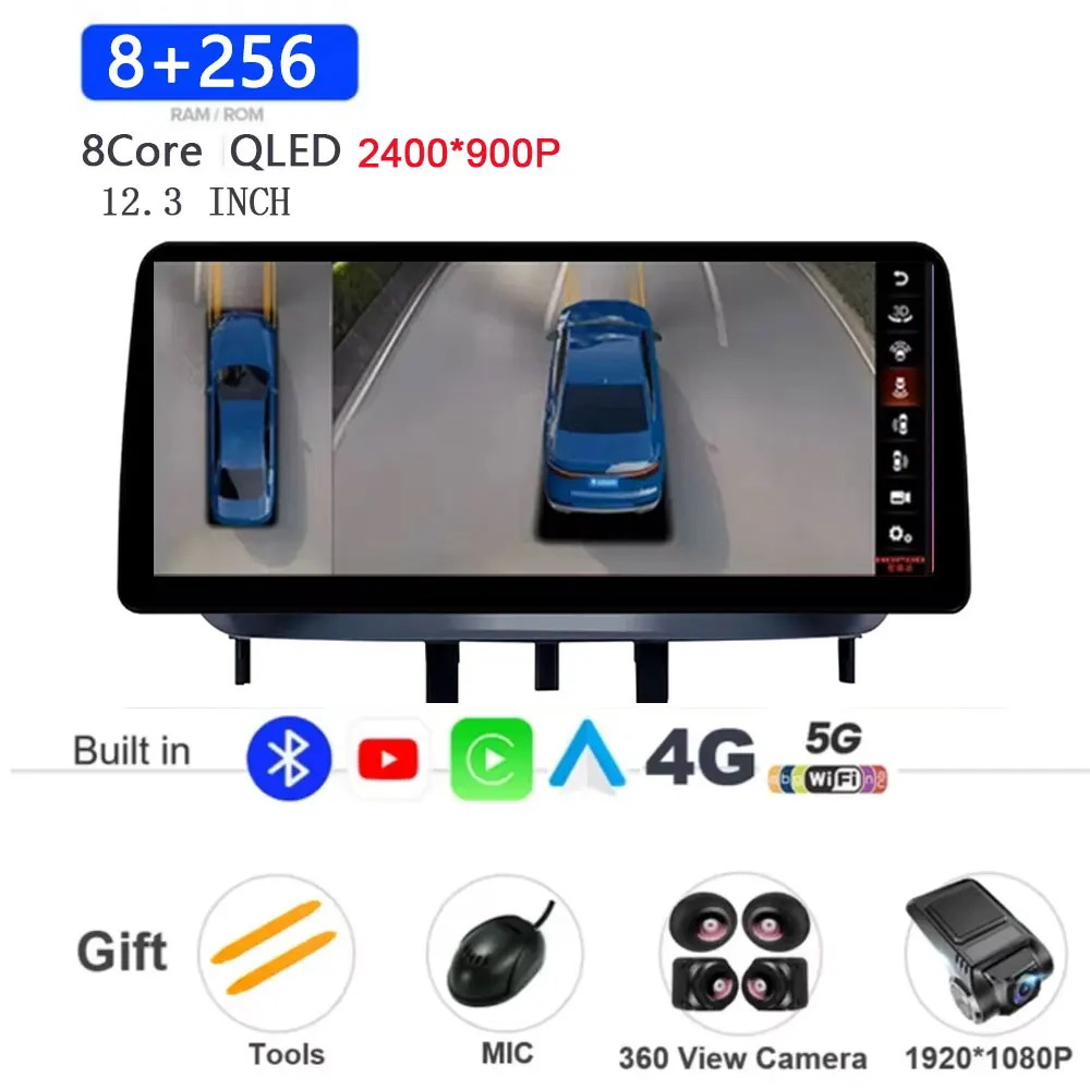 12,3 inch Android 15 autoradio voor Renault Megane 3 Fluence Samsung SM3 2008-2014 met BT Carplay multimedia touchscreen