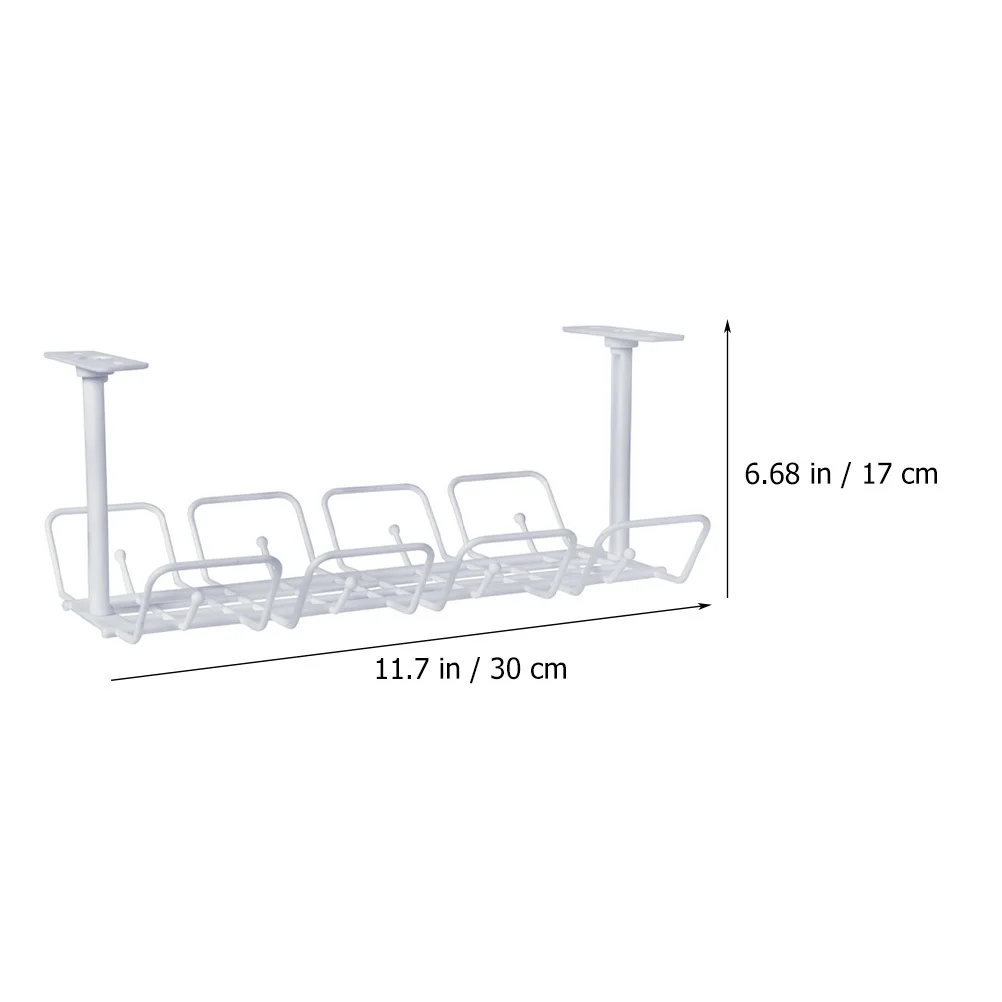 1 set 1 Set Under Desk Cable Organizer Tray Plastic Cable Management Basket For Home Office Desk Cord Storage No Punching Needed