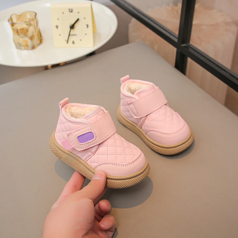 فتاة التمهيد 2025 جديد دافئ الطفل أحذية قطنية موضة فتاة حذاء مكافحة سبلاش الشتاء حذاء بوت بطول الكاحل تنوعا الأطفال الثلوج الأحذية #5