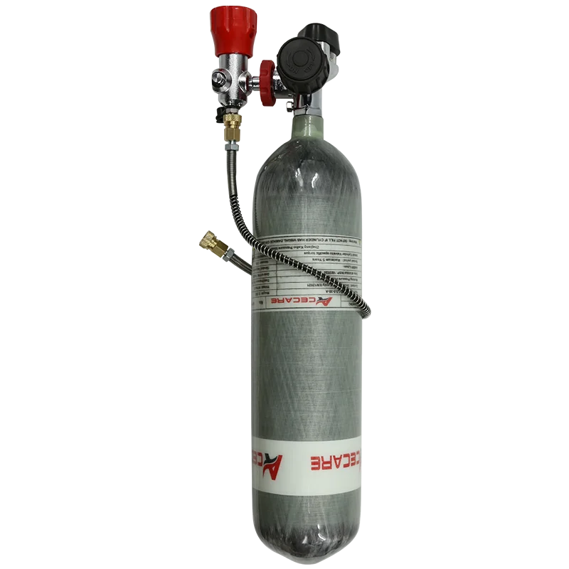 Acecare أسطوانة ألياف الكربون 3L 30Mpa 300Bar 4500Psi زجاجة الغوص/خزان HPA محطة تعبئة صمام للغوص السلامة من الحرائق