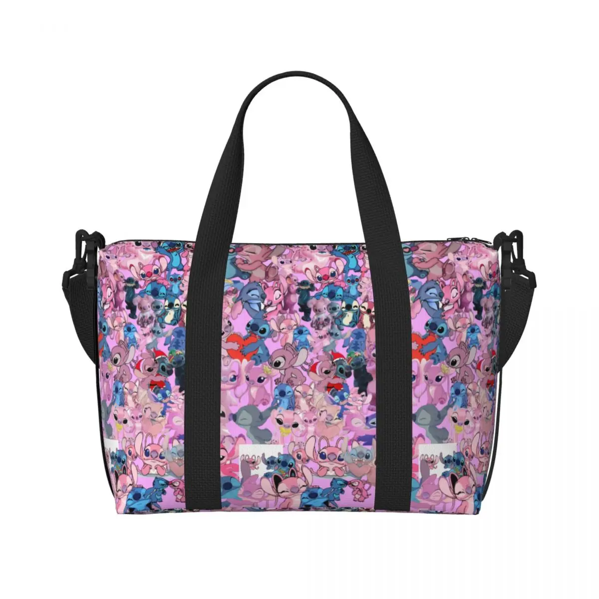 

Custom Stitch Cartoon Collage Grocery Tote Shopping Bags Women Large Capacity Beach Gym Travel Bags