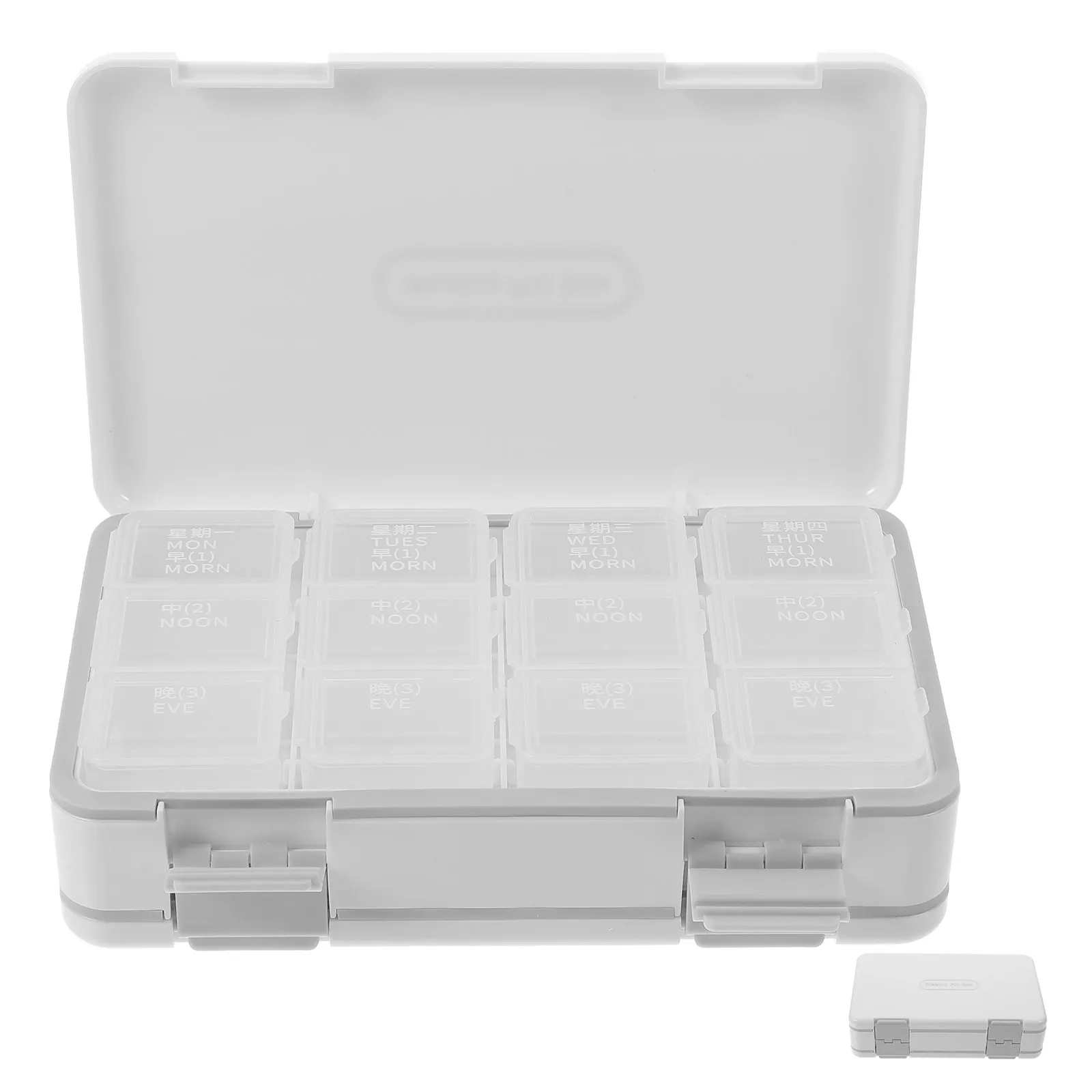 Weekly Pill Box Portable Medicine Container Double Layer Sealed Morning Afternoon Evening Compartments Tablet Dispenser