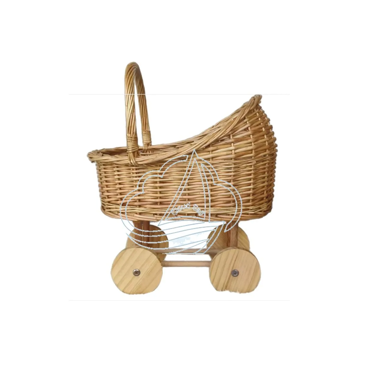 Handmade Willow Woven Basket Multi-Purpose Use as Baby Stroller Pet Bed Postpartum Gift Or Photography Prop