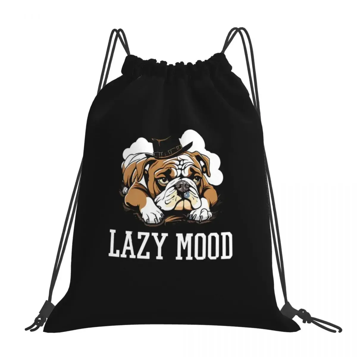 

Рюкзак для ленивых английских бульдогов «ленивое настроение», сумки на шнурке, сумка с карманами на шнурке, сумка для мелочей, школьный портфель для мужчин и женщин
