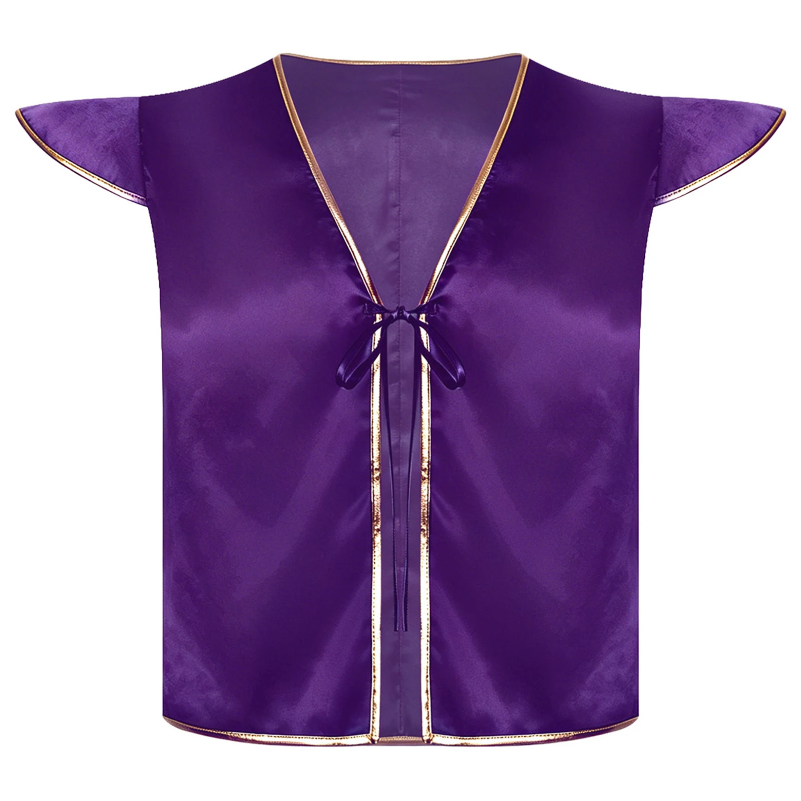 Men Arabian Circus Tamer Vest Arabian Prince Waistcoat Fly Sleeve Coat Tops Dance Carnival Halloween Cosplay Role Play Costume