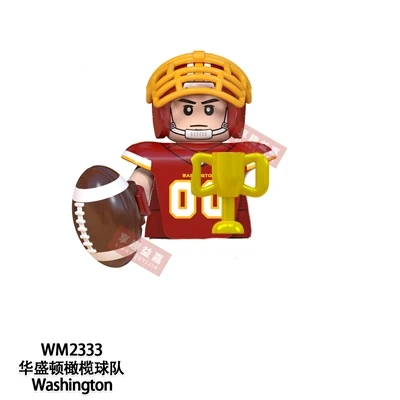 Modell-Bausteine für American Football Stars, Sport-Rugby-Spieler, Helm, Trophäe, Mini-Actionfiguren, Spielzeug für Geburtstagsgeschenke, Kinder