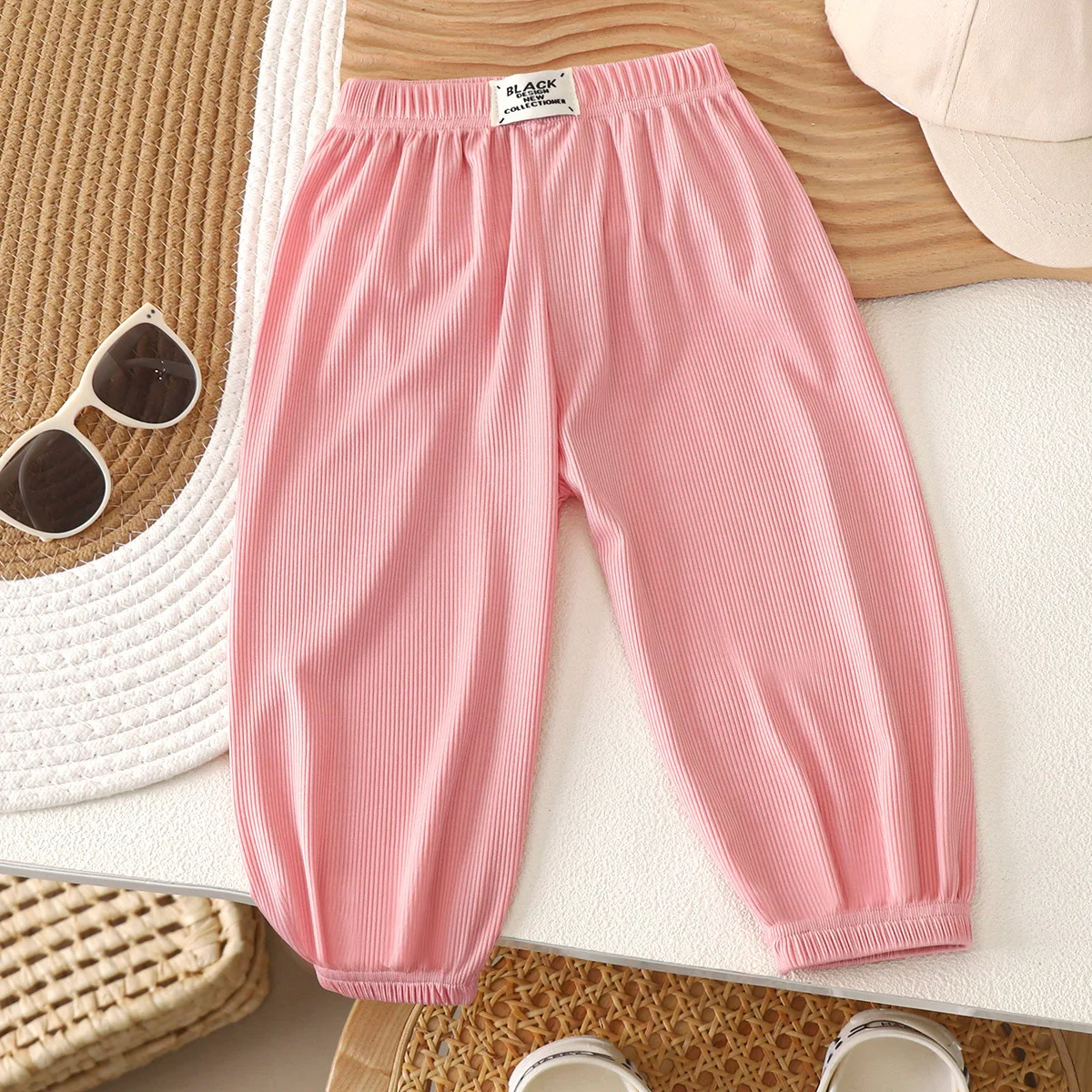 Children's mosquito-proof pants summer baby ice silk bloomers medium and large children's thin sweatpantscasual nine-point pants