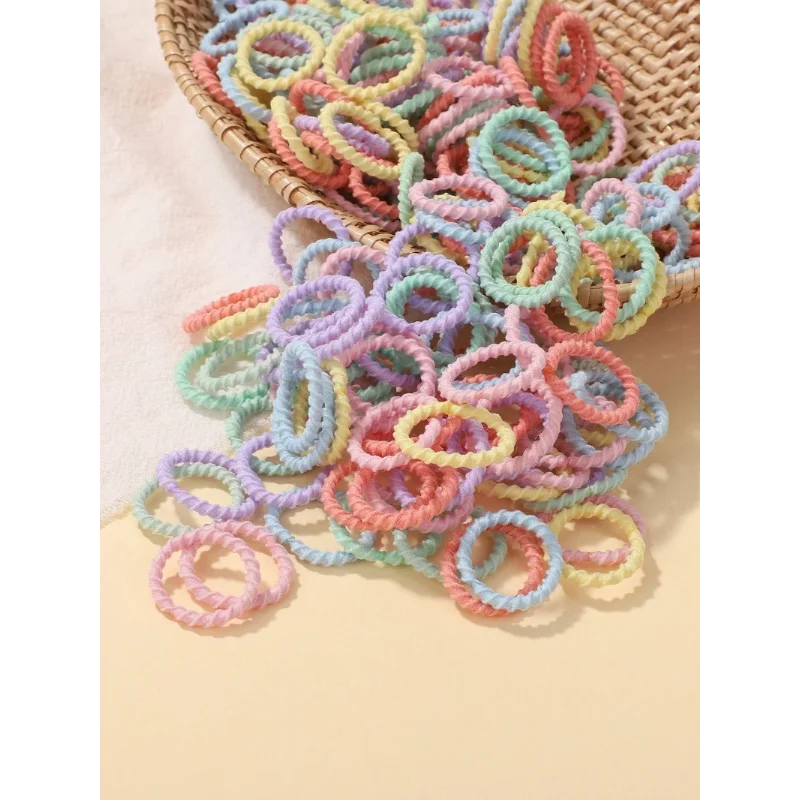 

100pcs Baby 2cm Colorful Rubber Band Does Not Hurt The Hair Small Thumb Ring High Elastic Thread Toddler Kids Scrunchies Set