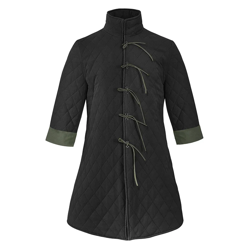 

Men's Medieval-Inspired Thick Padded Gambeson: 3/4 Sleeve Aketon Jacket, SCA-Style Armor Costume