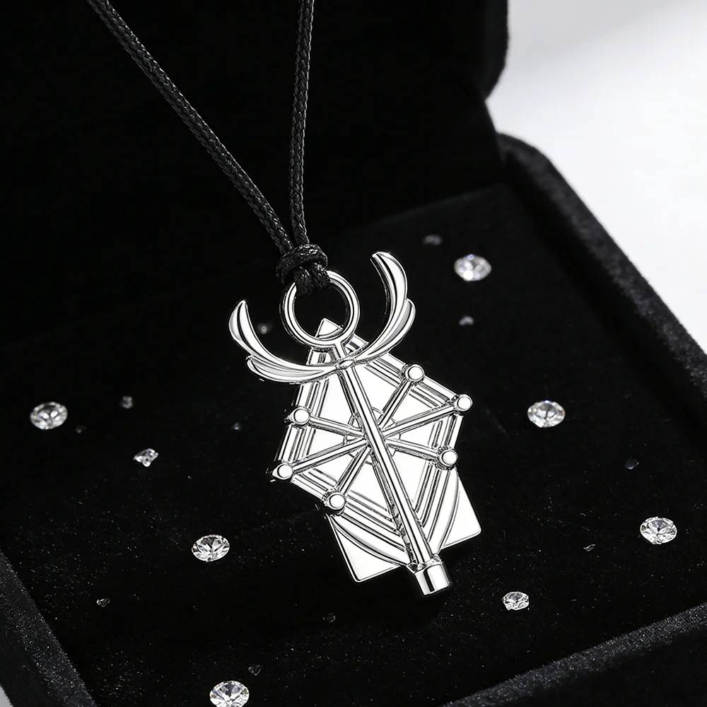 Anime Frieren Beyond Journey's End Mage Certification Pendant Necklace, Silver Staff Proof Charm Cosplay Jewelry Gift for Fans