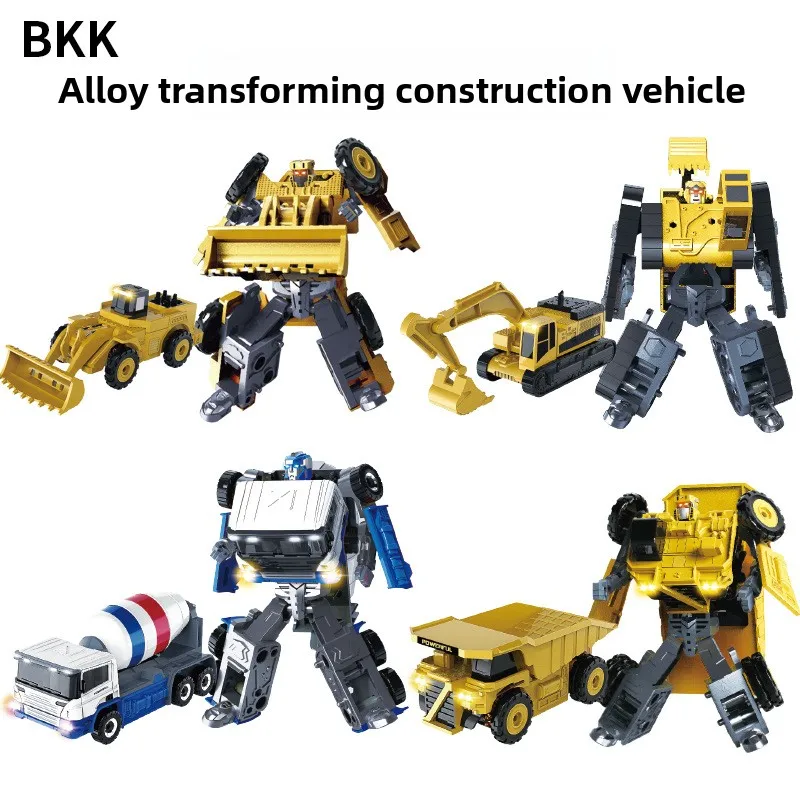BKK Alloy Deformation Construction Vehicle Robot King Kong Train Military Car Excavator Bulldozer Children's Toy