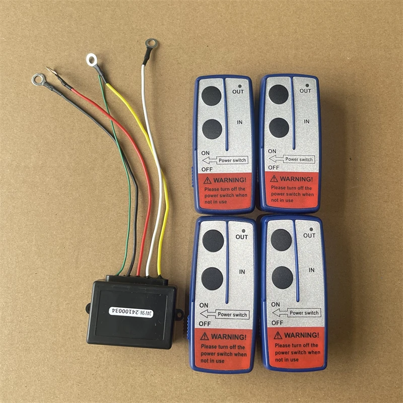 Wireless Winch Remote Control 100FT 12-24V Switch Handset Compatible With Most Brands Of Recovery Black With Twin Handset