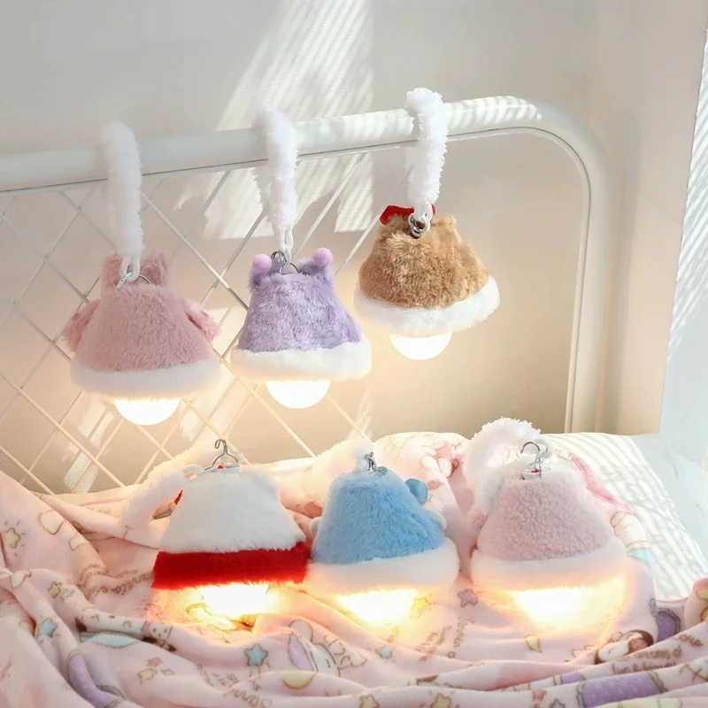 Anime Hello Kitty My Melody Kuromi Cartoon Plush Hanging Bedside Night Lamp Kawaii Portable Lighting Holiday Gift view 3