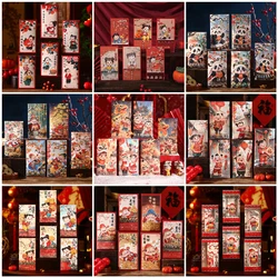 6-12pcs Red Envelopes 2025 Lunar New Year Red Packet Cartoon Panda Fuwa for Kids Elders New Year's Eve Money Chinese Hong Bao