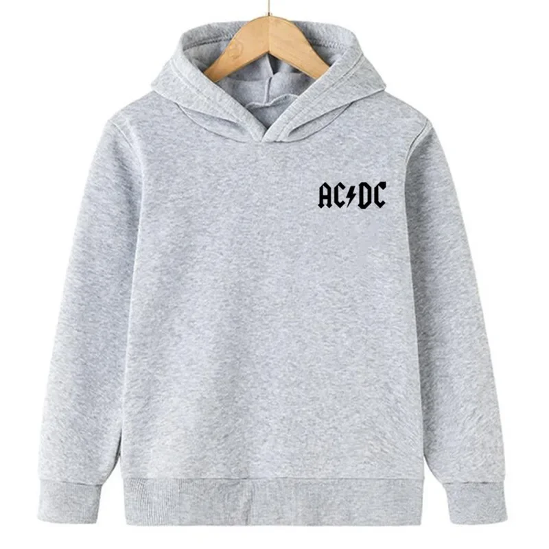 Hip Hop Fashion AC DC Children Hoodies Sweatshirt Spring Autumn Kids Hooded Top Casual Sportswear Boys Girls Hoodie Pullover