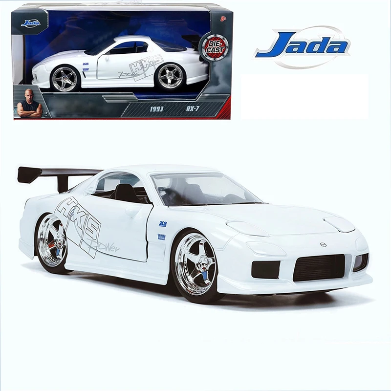 

JADA масштаб 1:32, белый 1993 RX-7, модель автомобиля из сплава, классический сувенир для взрослых, статический дисплей, подарки, украшение для бара