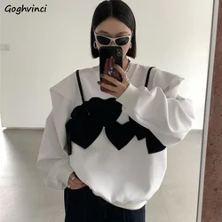 M-4XL Sweatshirts for Women Heart Patchwork O-neck Design Loose Soft Korean Style Fashion Daily Chic All-match Spring Sudaderas