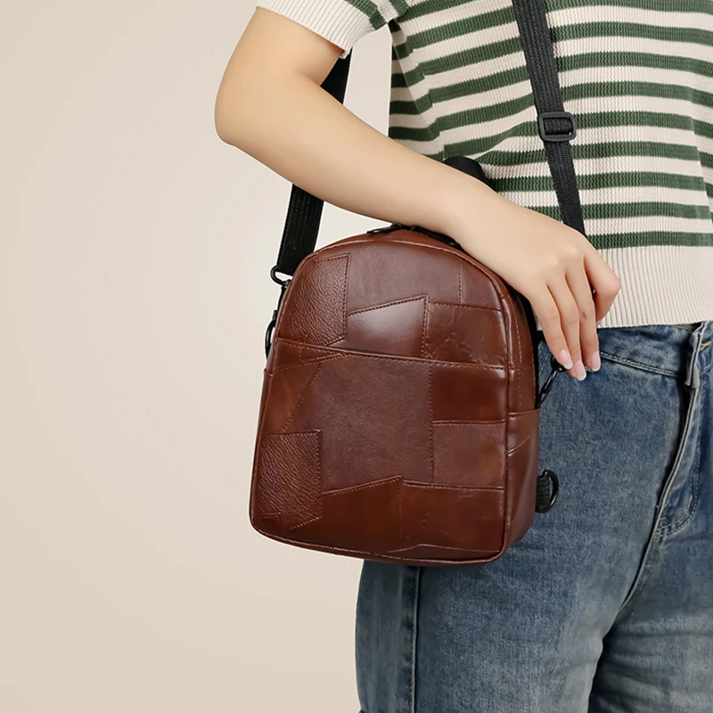 Neutral style men's and women's PU material backpacks for traveling and shopping. Can be worn as a single shoulder bag.