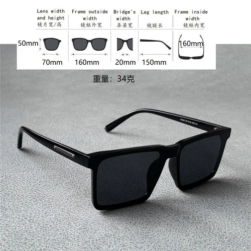 Imagen 2 del producto Vazrobe 160mm gafas de sol de gran tamaño para hombre gafas de sol polarizadas negras para hombre Unisex cara grande y gorda tamaño XXL