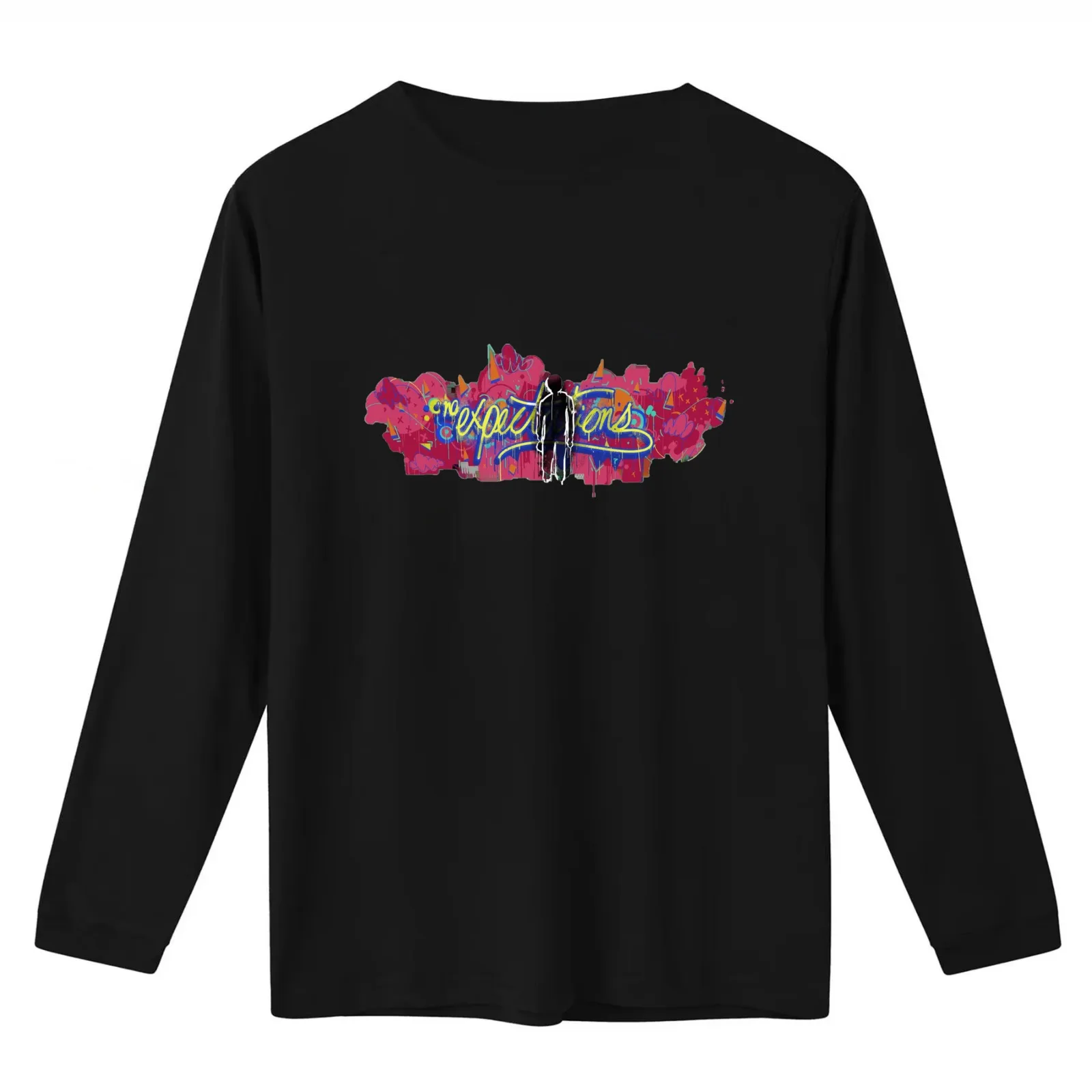 No Expectations T-Shirt Summer Casual Cotton Tee Oversized Streetwear Tops Vintage Graphic Print Loose Fit Short Sleeve