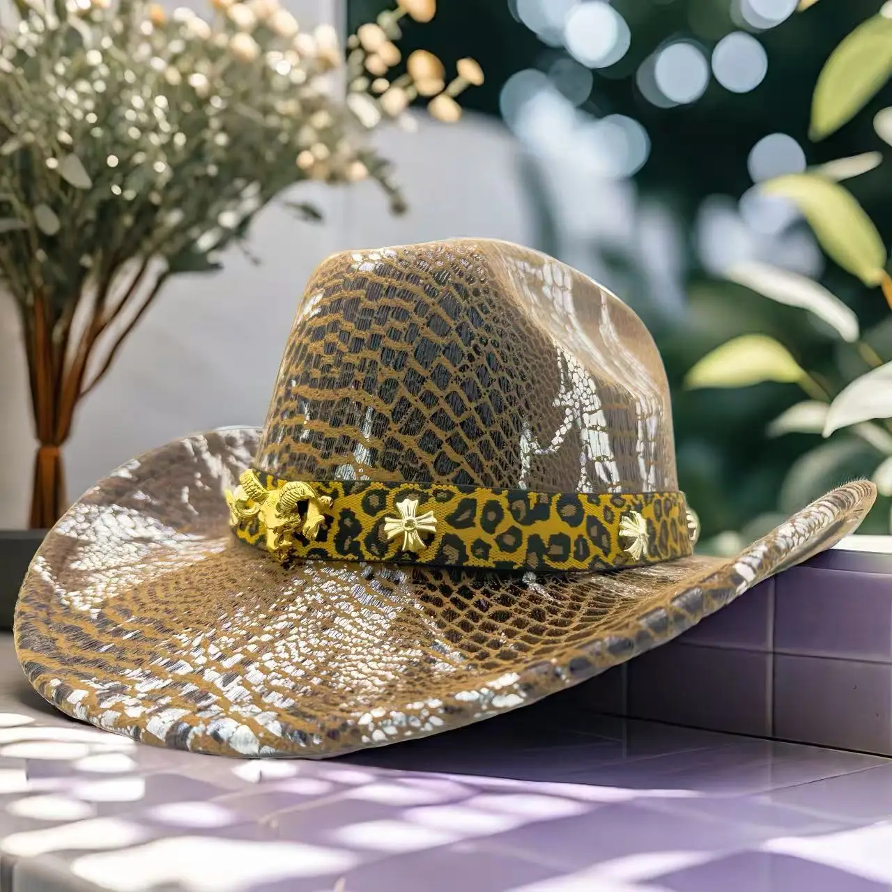 HongLuan Glitterkostuumhoed Volwassene & Cowboyhoeden Strass voor dames, Cowboy Cosplay Vrouwelijke accessoires & Cowgirl Cap