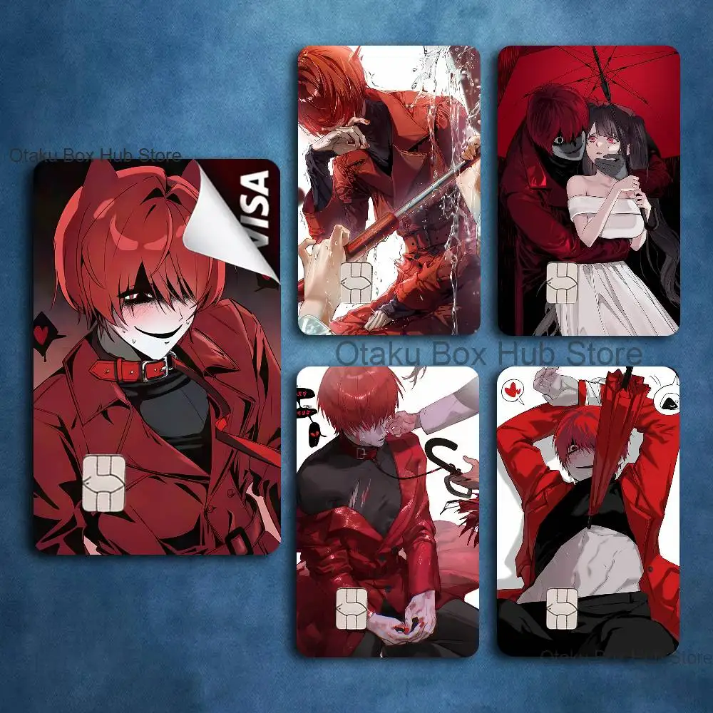 

H-Homicipher Mr.ScarletellaS Anime Credit Card Skin Stickers For Bank Card Bus Metro Card Sticker Waterproof Women Gift