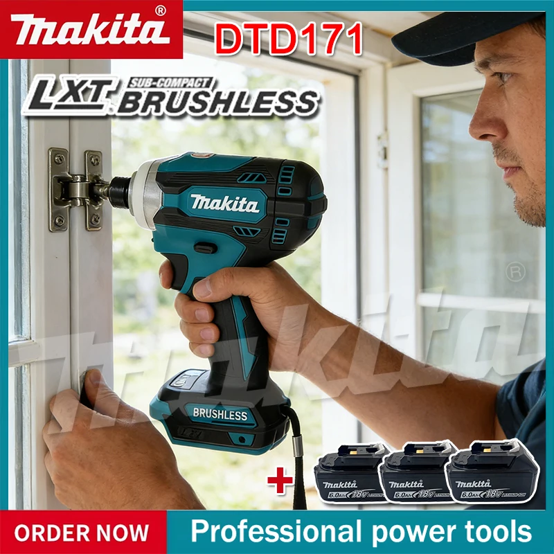 Makita DTD171 Brushless Impact Driver Rechargeable Screwdriver Drills Cordless Power Tools 18V BL Motor Bare Tool Unit for 18V