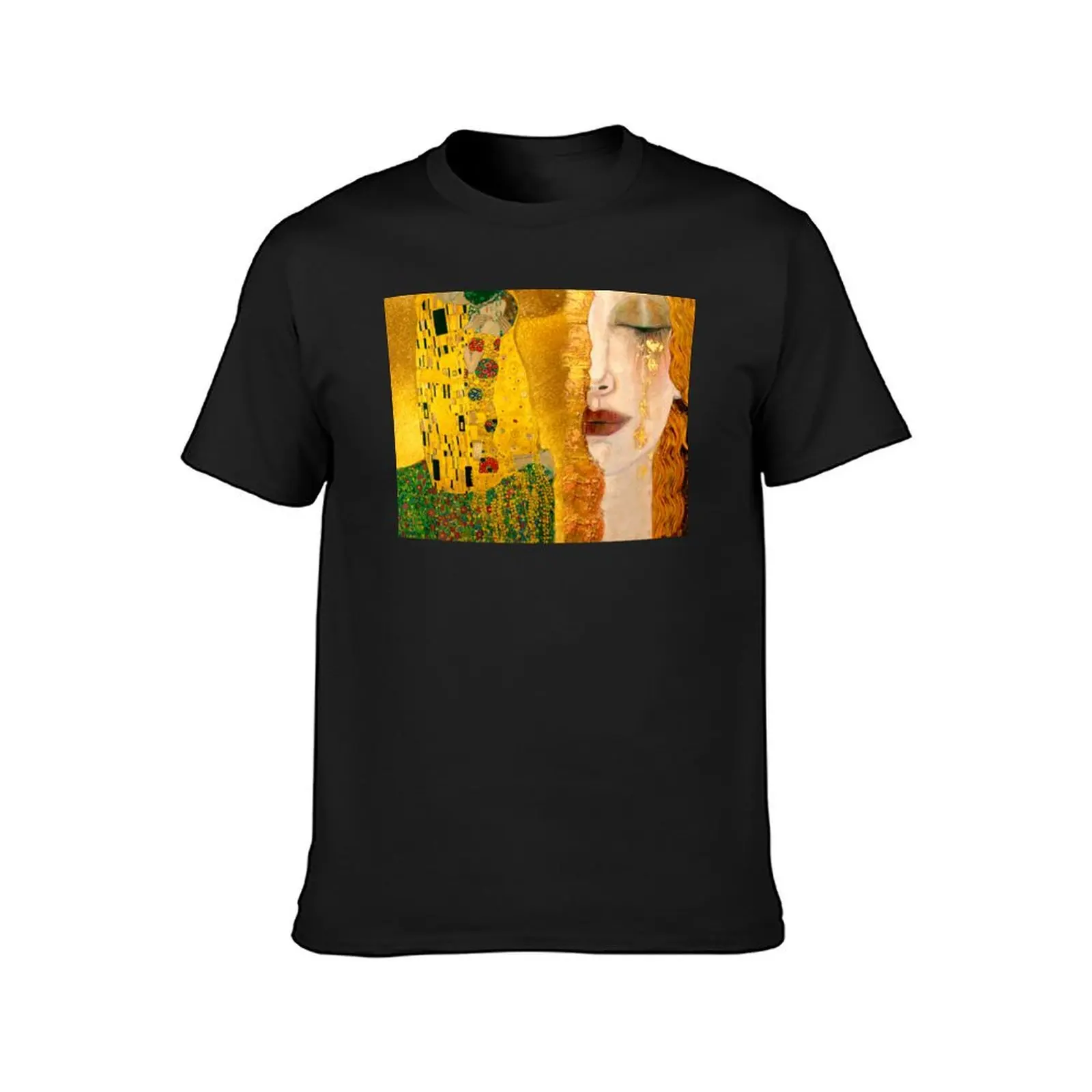 Freya's Tears and The Kiss portraits Golden tears T-Shirt boys animal print anime clothes T-shirt men