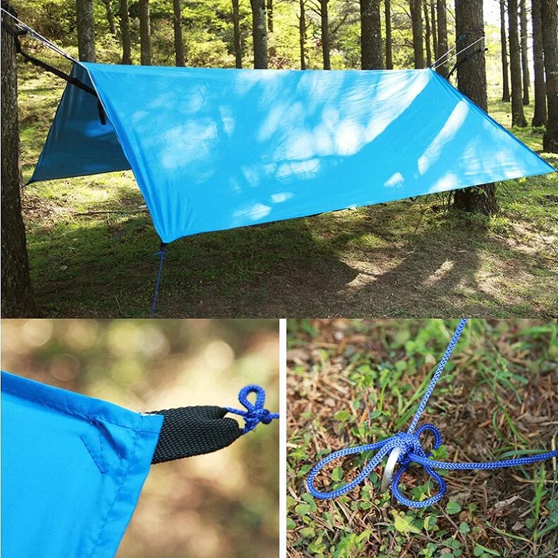 Imagem -05 - Abrigo Ultraleve do Sol Tapete de Acampamento Barraca de Praia Pergola Toldo Canopy Tarp de Tafetá 210t Equipamento Sunshelter