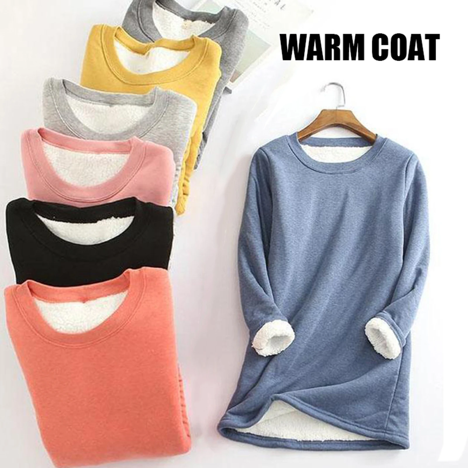 

Women's Warm Fleece Top Girl Pullover Oversize Sweater Suitable for Friends Gathering Wear