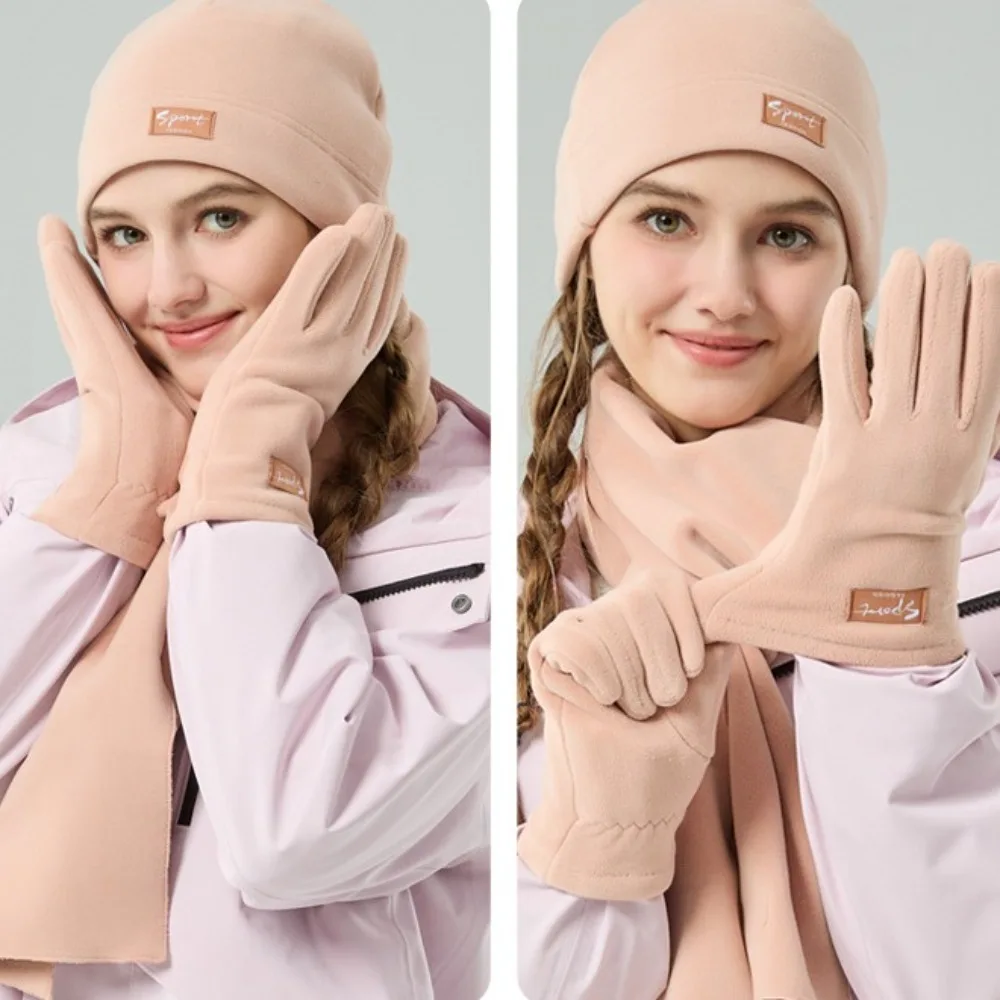 

Neck Warmer Winter Beanie Hats Scarf Gloves Set Cold Proof Windproof Women Warm Knitted Hat Thicken Ear Protection