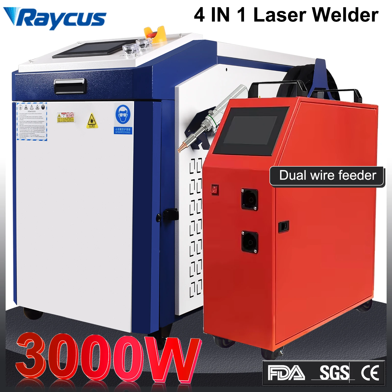 Machine de soudage, découpe, nettoyage et brasage laser Raycus 4 en 1 pour métal 1500W 2000W 3000W, pistolet laser SUP28T