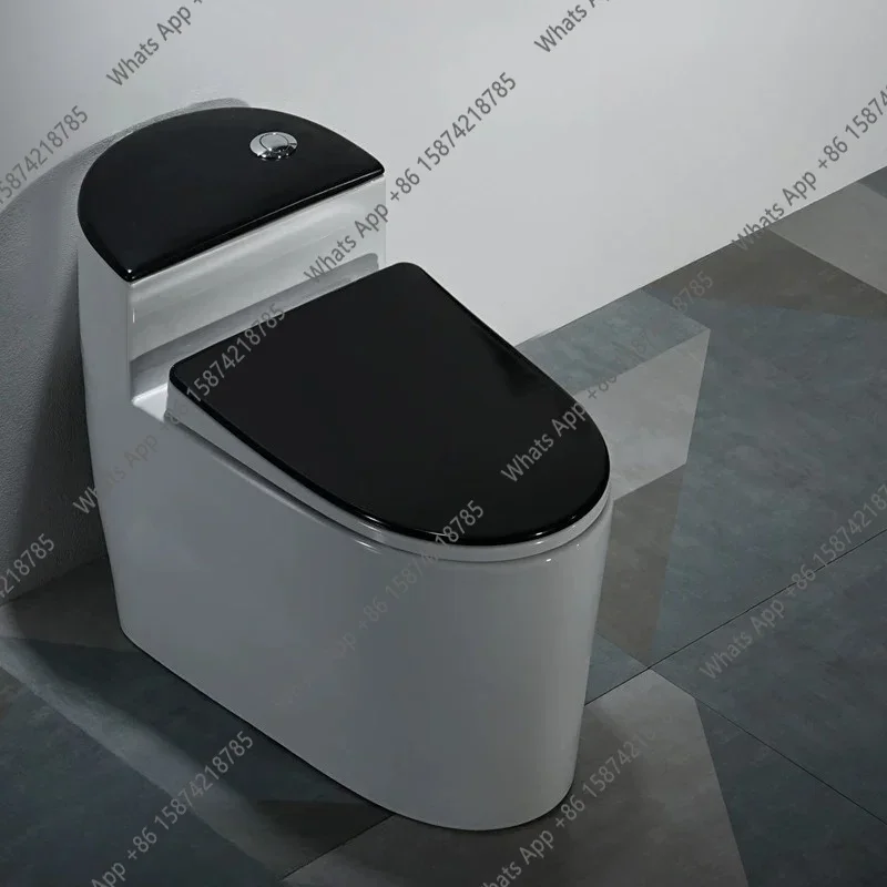 Xx Nordic Simple And Fashionable Toilet Black And White Ceramic Toilet Adult Bathroom Splash-proof Water-saving Toilet Personali