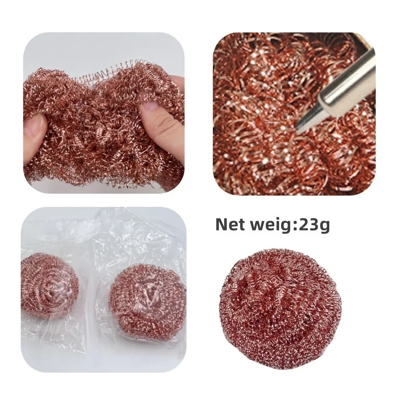 Cleaning Ball Desoldering Soldering Iron Mesh Filter Cleaning Nozzle Copper Wire Cleaner Metal Ball Welding Iron Tips Clean Ball