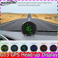 G13 Head Up Display Universal Digital GPS Speedometer  7 Colors for Car GPS HUD Gauge With KMH Speed Fatigued Driving Alert