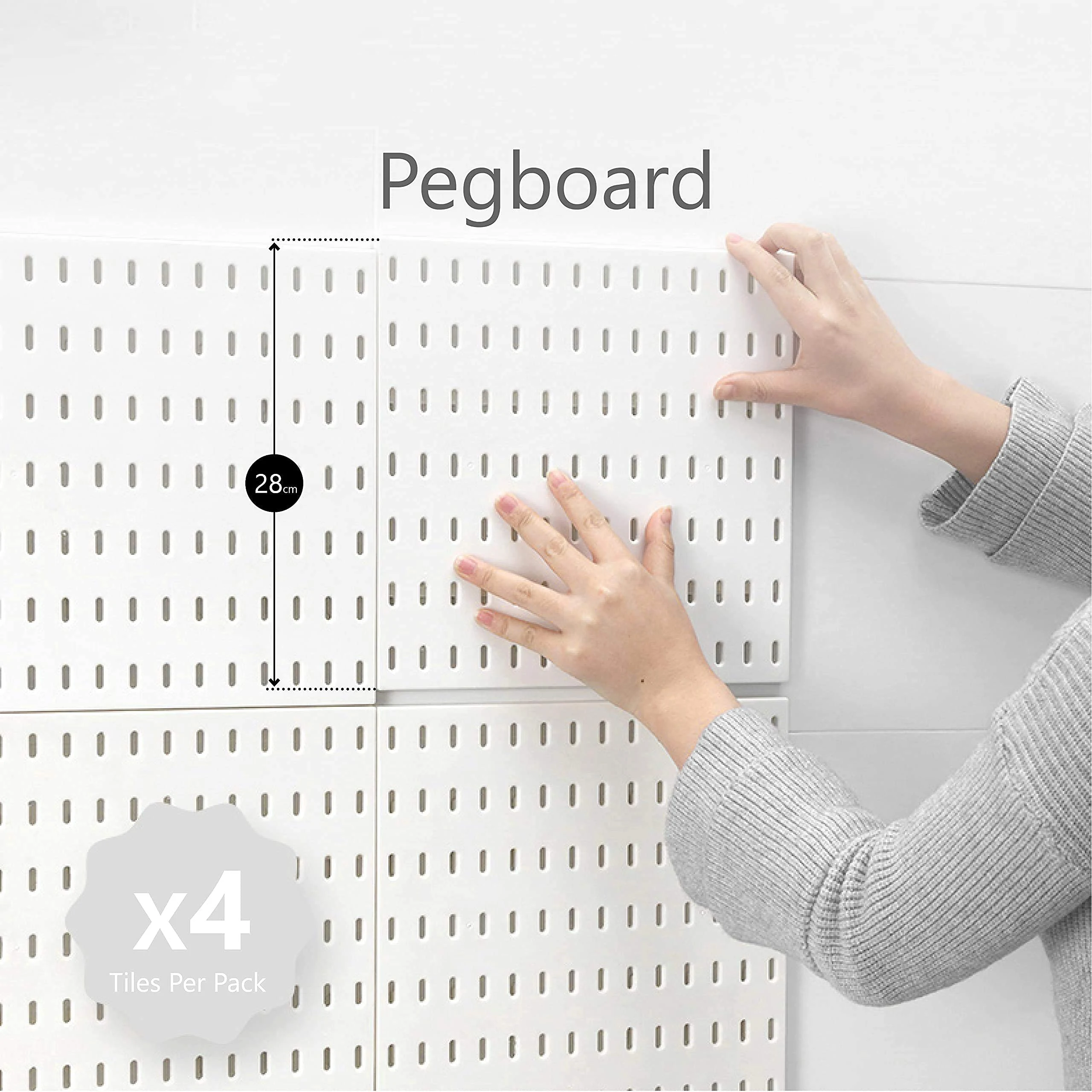 Kit combinato Pegboard con 13 accessori da appendere modulari per organizer da parete, asilo nido, organizzazione artigianale