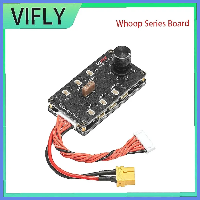 VIFLY 6-Port 1S Lipo Balance Charger Board for Whoop Drones, XT60 Input, Fast Charging