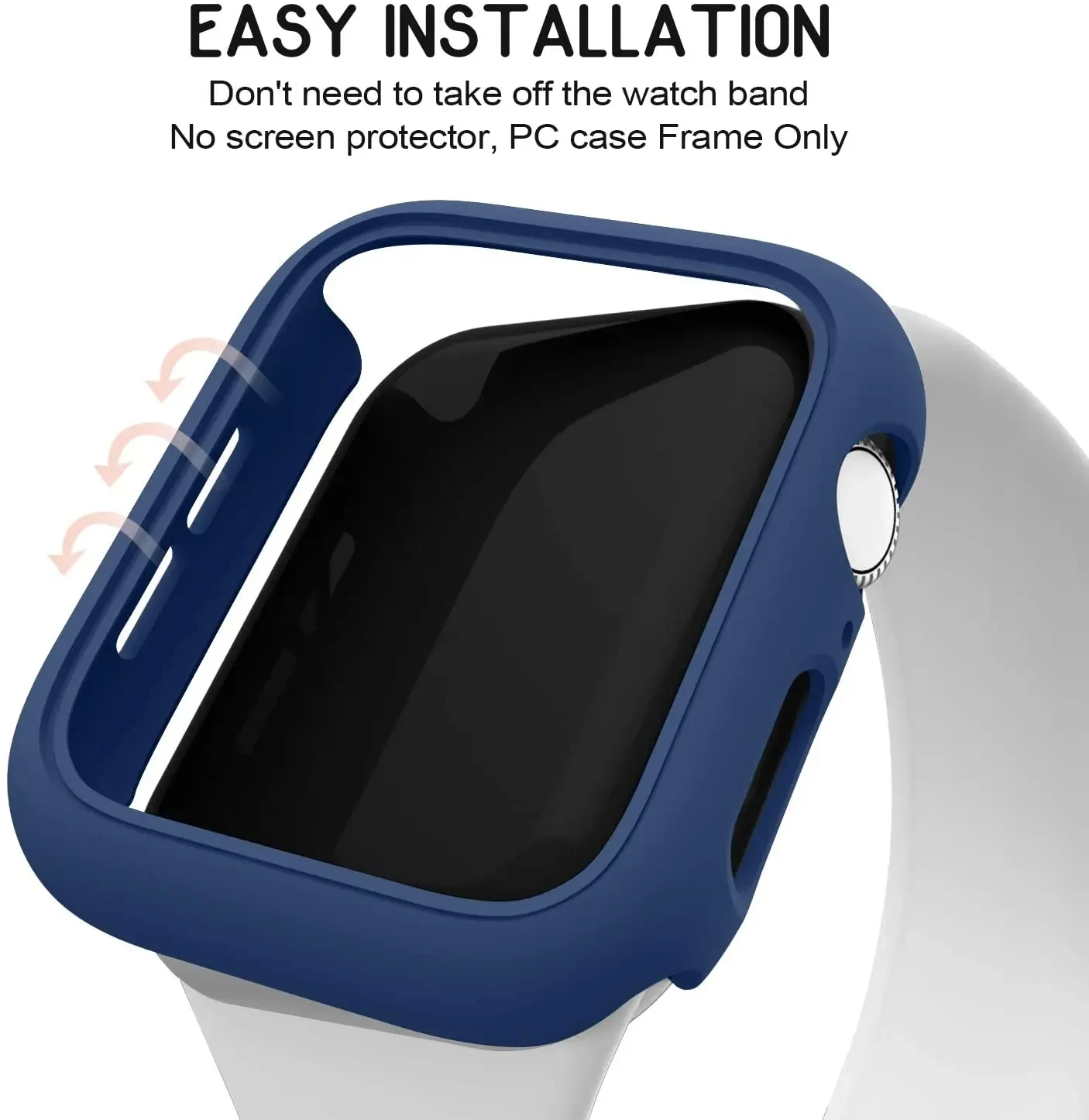 Matte Cover for Apple Watch 45mm 41mm 38mm 42mm 40mm 44mm, Hard PC Bumper Protective Case Frame for iWatch SE 9 8 7 6 5 4 3 2 1