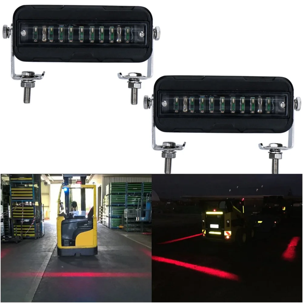 

MOVOTOR Forklift Safety Light LED Red Zone Warehouse Pedestrian Warning Light 12V-60V DC Truck Security Spotlight