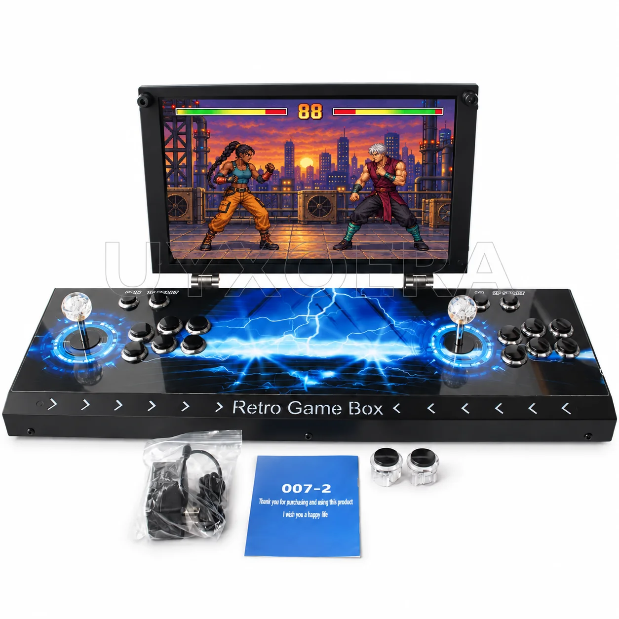 26800 in 1 Pandora Box Portable Arcade Game Console 17.5 Inch HD Screen 2 Player Full Metal Cabinet 4000mAh, 4-Hour Battery Life