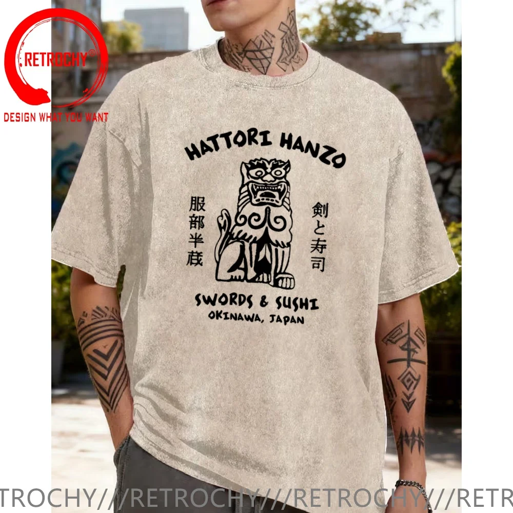 Funny Design Hattori Hanzo Swords & Sushi  Shirt Men Fashion Trendy Casual Clothing Stylish Tops Tee Shirt Leisure Tshirt Men's