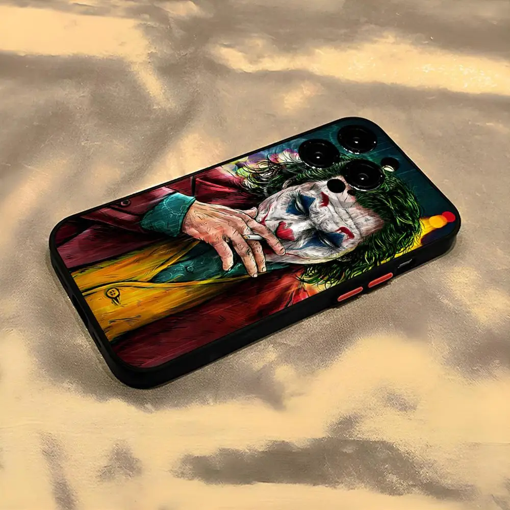 Movie JokerS Clown Phone Case for iPhone 13 14 15ProMax 11 12 Pro Max Mini 8 7 Plus SE2020 XS Max X XR Matte Black Cover