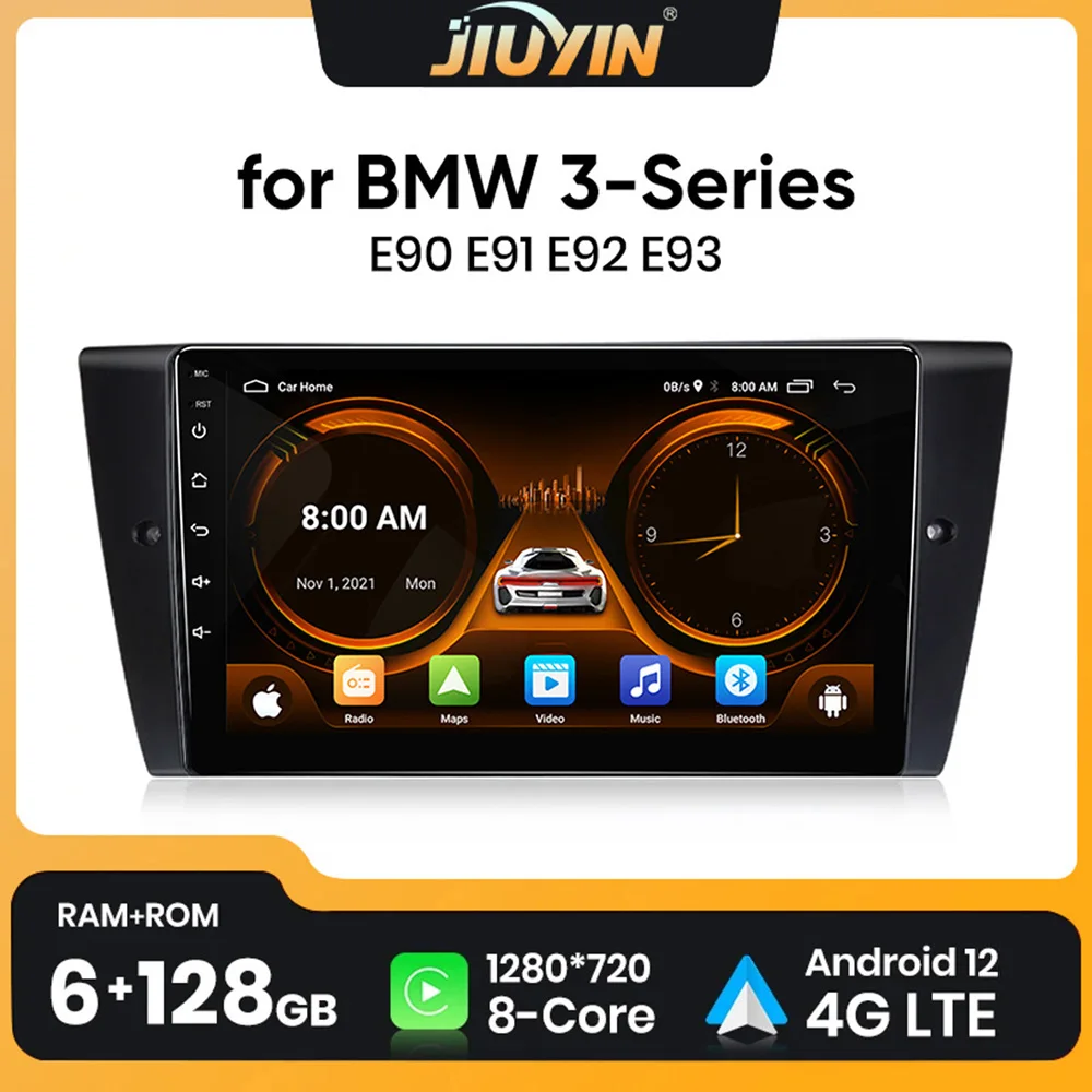 JIUYIN Car Radio For BMW 3-Series E90 E91 E92 E93 wireless CarPlay Android Auto car intelligent systems No 2 din 2din DVD